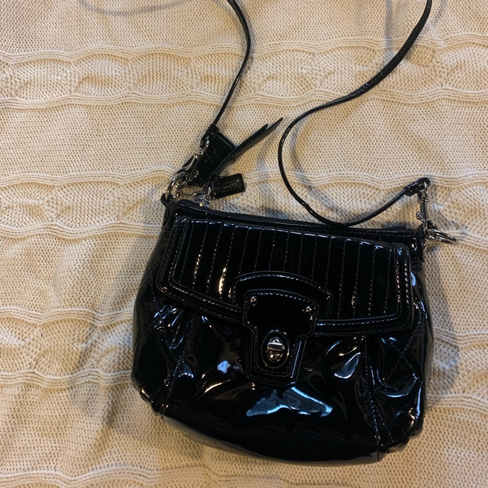 Black Patent Coach Crossbody